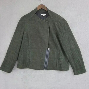 Coldwater Creek Classic Asymmetrical Zip Jacket 18 Wool Blend 1CT